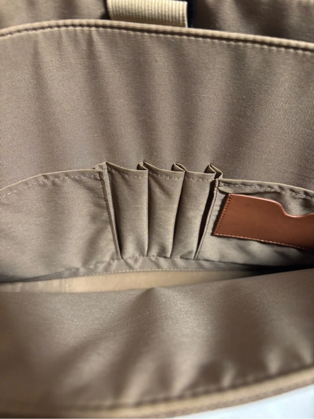 Hartmann Brown Canvas Messenger Bag with Tan Leather Trim